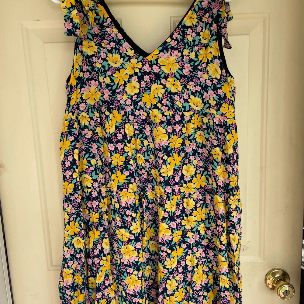 Skies are Blue floral Long Sleeve rayon dress Size M